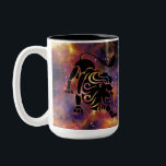 Leo Zodiac Galaxy Design – Bold Astrology Horoscop Zweifarbige Tasse<br><div class="desc">This bold Leo zodiac silhouette stands against a vibrant galaxy background,  representing confidence,  passion,  and leadership. Perfect for Leo birthdays (July 23 – August 22).</div>