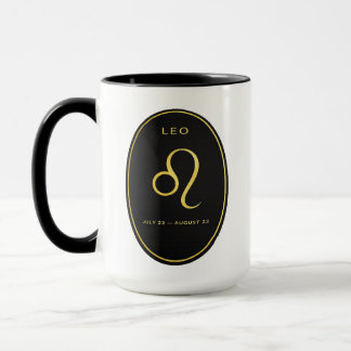Leo Zodiac Gold Oval Emblem Tasse | Luxus Astrolog