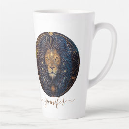 Leo zodiac Gold und schwarz Milchtasse