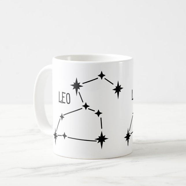 Leo zodiac Horoskop Tasse (Vorderseite Links)