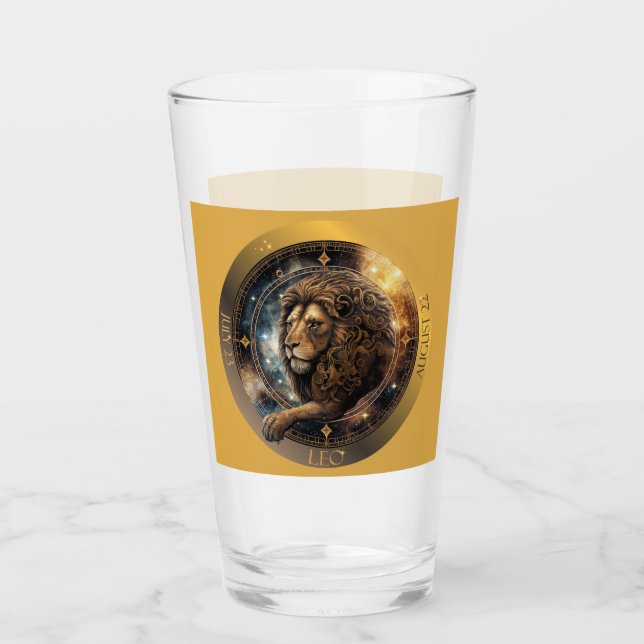 Leo Zodiac individuell anpassbarer Bier Glas (Vorderseite)