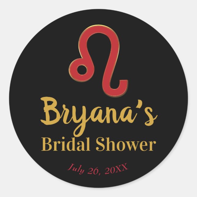 LEO Zodiac Juli August Astrologie Brautparty Runder Aufkleber (Vorderseite)