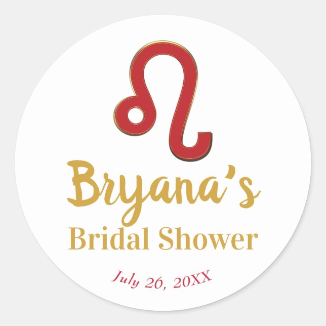 LEO Zodiac Juli August Astrologie Brautparty Runder Aufkleber (Vorderseite)