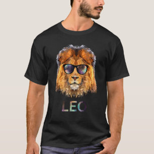 Leo Zodiac Lion mit Cooler Sonnenbrille zum Geburt T-Shirt