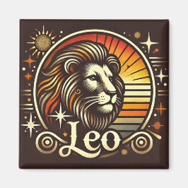 Leo Zodiac Magnet Vintag Design