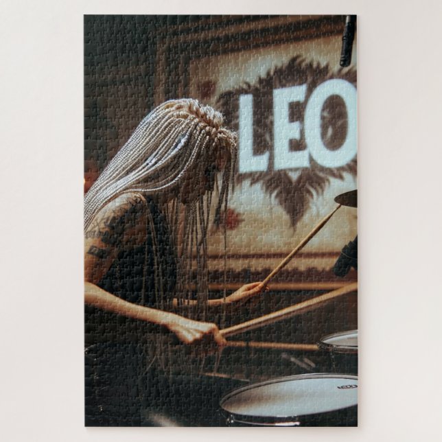 Leo Zodiac Musician Drums Puzzle (Vertikal)