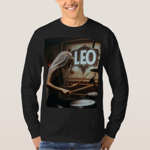 Leo Zodiac Musician Drums T-Shirt