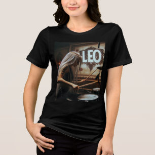 Leo Zodiac Musician Drums Tri-Blend Shirt