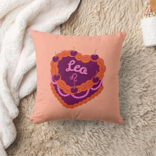 Leo Zodiac Pastel Heart Birthday Cake Kissen