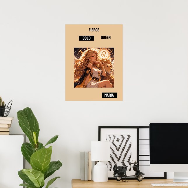 Leo Zodiac Poster Personalized Astrology Gift (Heimbüro)
