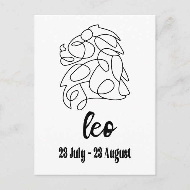 Leo, Zodiac Postkarte (Vorderseite)