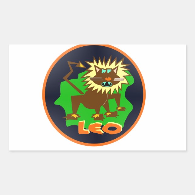 Leo zodiac rechteckiger aufkleber (Vorderseite)