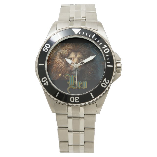 Leo Zodiac Sign Armbanduhr (Vorderseite)