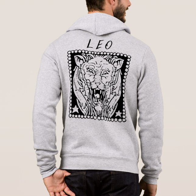 Leo Zodiac Sign Astrologie Logo für Horoskop Hoodie (Rückseite)