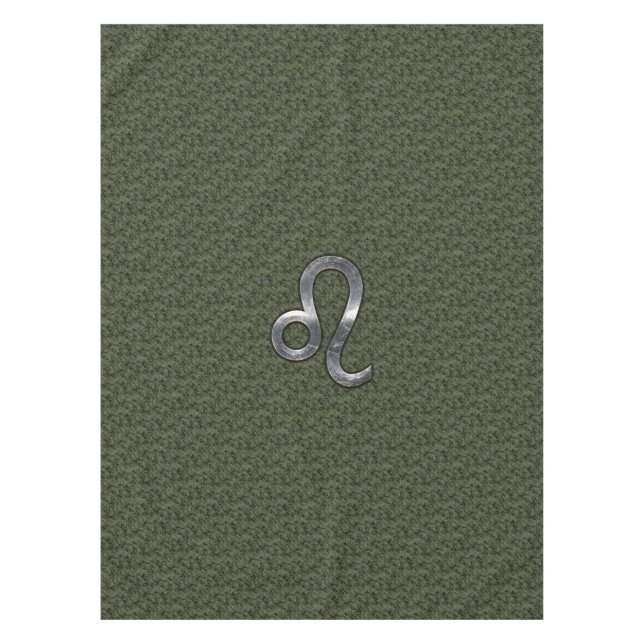 Leo Zodiac Sign auf der Olive Green Digital Camouf Tischdecke (Vorderseite)