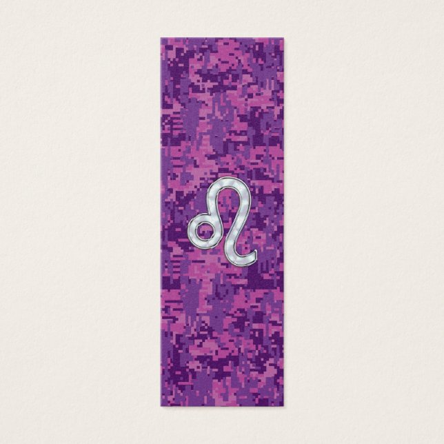 Leo Zodiac Sign auf Fuchsia Digital Camouflage (Vorderseite)