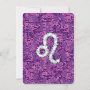 Leo Zodiac Sign auf Fuchsia Digital Camouflage