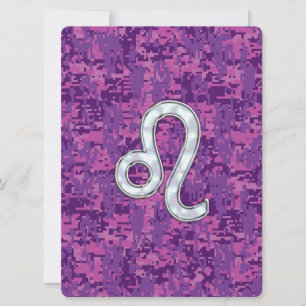 Leo Zodiac Sign auf Fuchsia Digital Camouflage