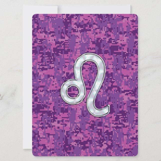 Leo Zodiac Sign auf Fuchsia Digital Camouflage (Vorderseite)