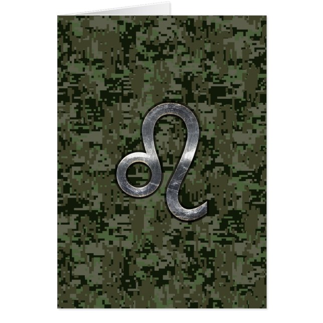 Leo Zodiac Sign auf Green Digital Camouflage (Vorne)