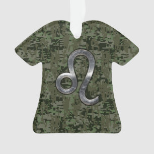 Leo Zodiac Sign auf Green Digital Camouflage Ornament