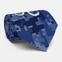 Leo Zodiac Sign auf Navy Blue Digital Camouflage