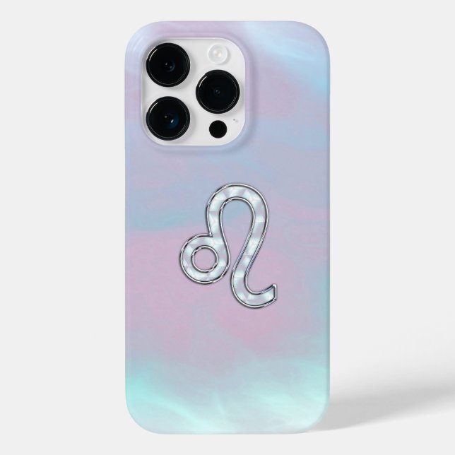 Leo Zodiac Sign auf Pastels Nacre Style Case-Mate iPhone Hülle (Rückseite)