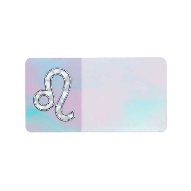 Leo Zodiac Sign auf Pastels Nacre Style Print Adressaufkleber (Vorne)