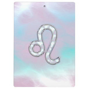 Leo Zodiac Sign auf Pastels Nacre Style Print Klemmbrett