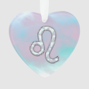 Leo Zodiac Sign auf Pastels Nacre Style Print Ornament