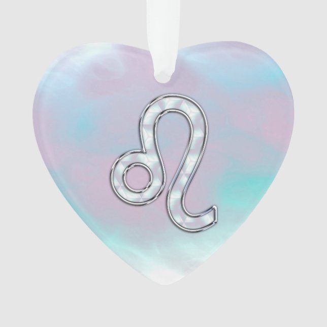 Leo Zodiac Sign auf Pastels Nacre Style Print Ornament (Vorderseite)