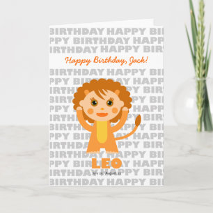 Leo Zodiac Sign Birthday Card Karte
