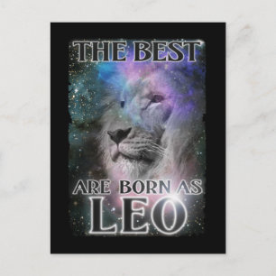 Leo Zodiac Sign Birthday Lion Born in July August Postkarte