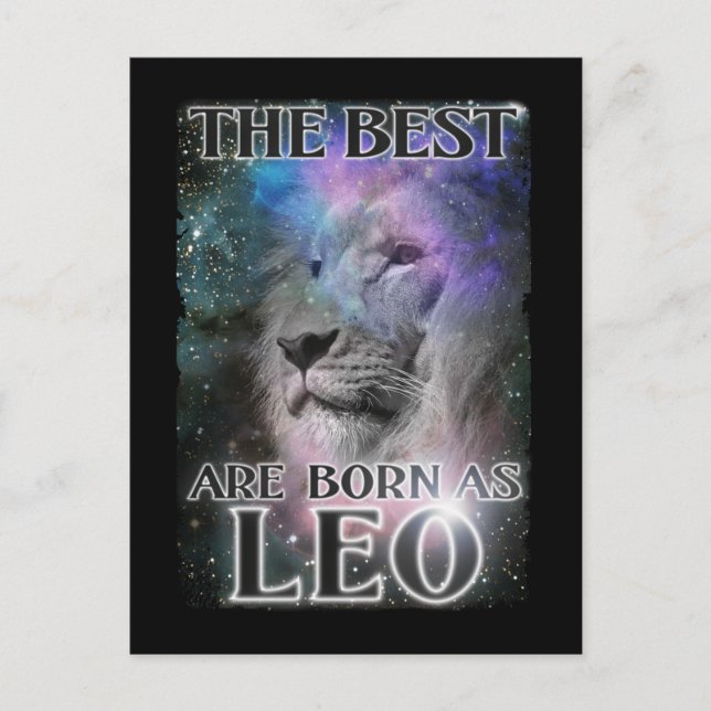 Leo Zodiac Sign Birthday Lion Born in July August Postkarte (Vorderseite)