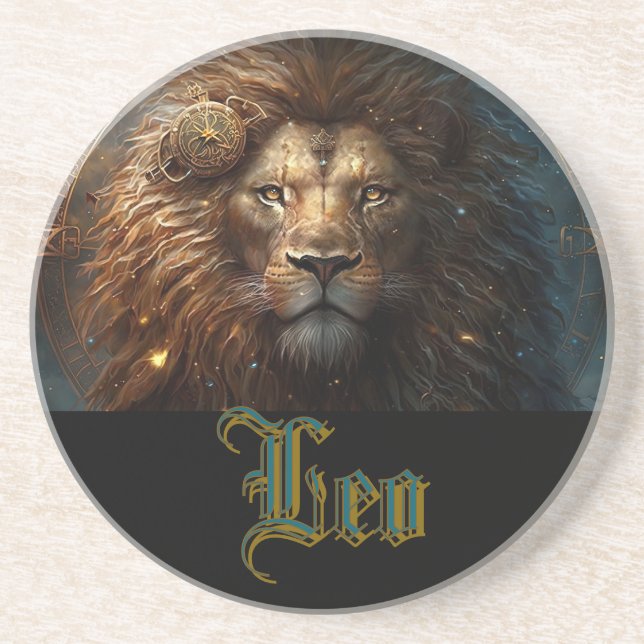 Leo Zodiac Sign Getränkeuntersetzer (Vorne)