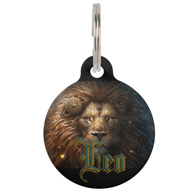Leo Zodiac Sign Haustiermarke (Vorderseite)