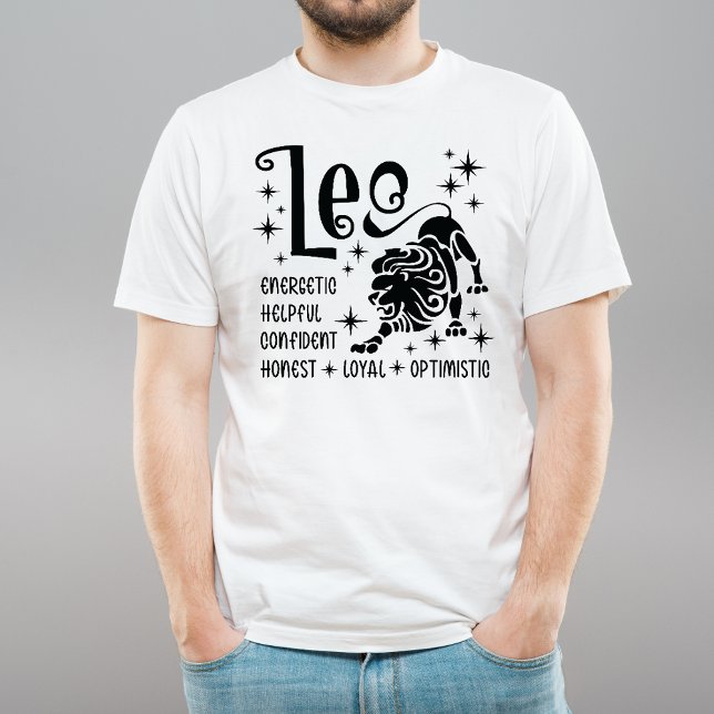 Leo Zodiac Sign Horoskop Persönliche Merkmale T-Shirt (Von Creator hochgeladen)