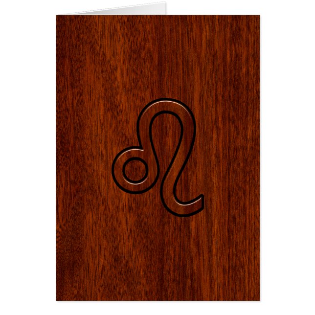 Leo Zodiac Sign im Mahagoniholz (Vorne)