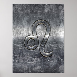 Leo Zodiac Sign in Grunge Bedrückte Dekoration