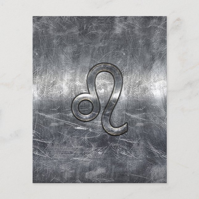 Leo Zodiac Sign in Grunge Distressed Style Flyer (Vorne)