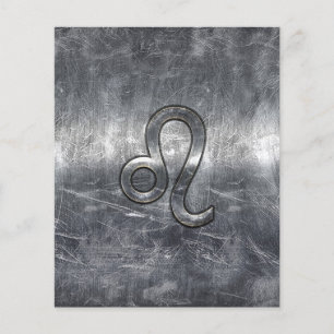 Leo Zodiac Sign in Grunge Distressed Style Flyer
