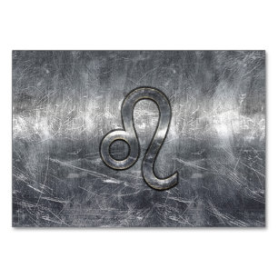 Leo Zodiac Sign in Grunge Distressed Style Tischnummer