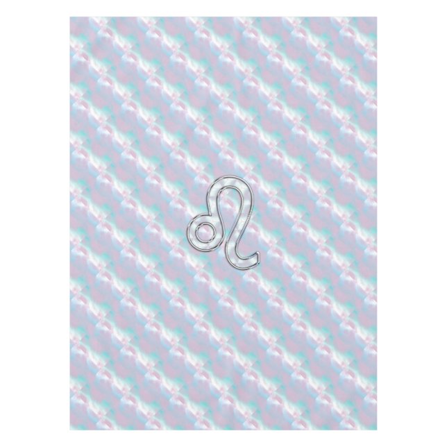 Leo Zodiac Sign in Mother Pearl Style Print Tischdecke (Vorderseite)
