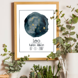 Leo Zodiac Sign: Individuelle Name & Geburtstag Poster