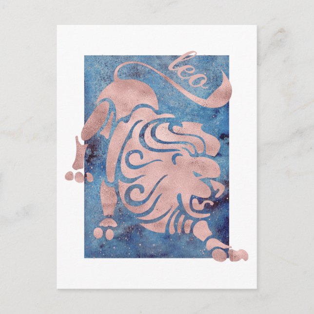 Leo Zodiac Sign Postcard Postkarte (Vorderseite)