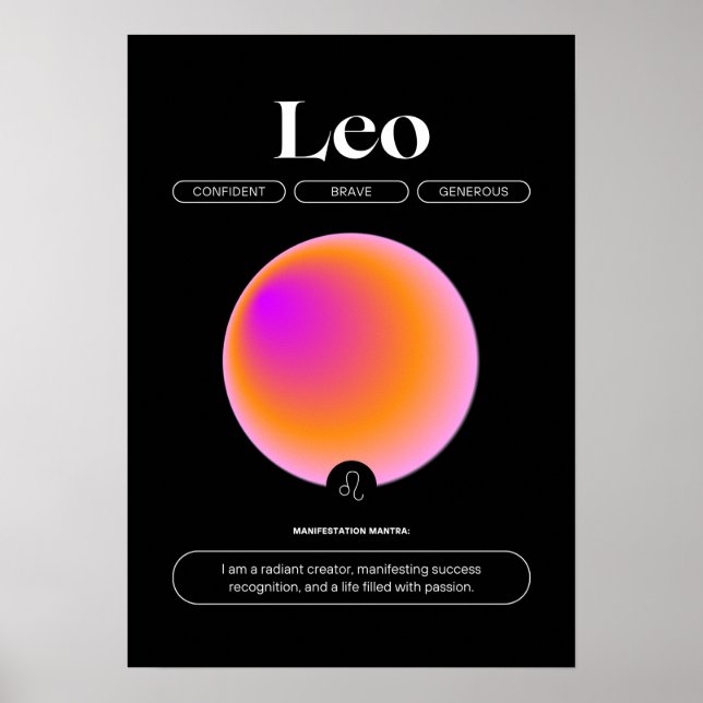 Leo Zodiac Sign Poster (Vorne)
