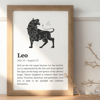 Leo Zodiac Sign Poster
