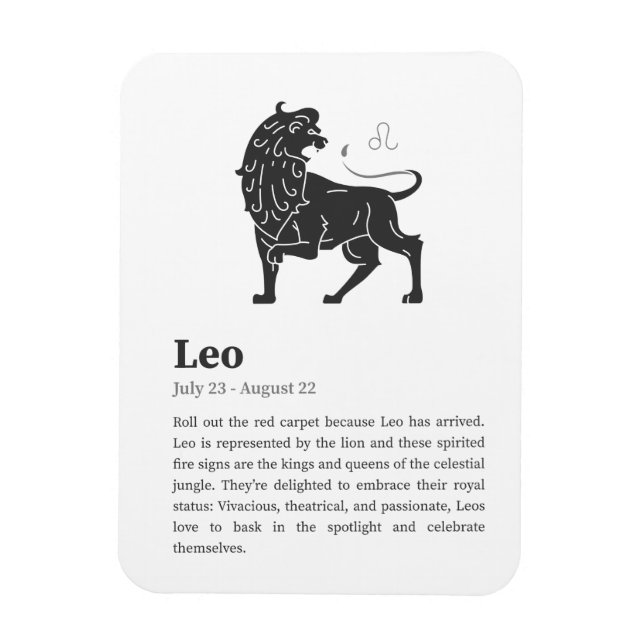 Leo Zodiac Sign Poster Magnet (Vertikal)