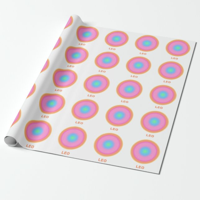 Leo Zodiac Sign Stylish Gradient Geschenkpapier (Ungerollt)