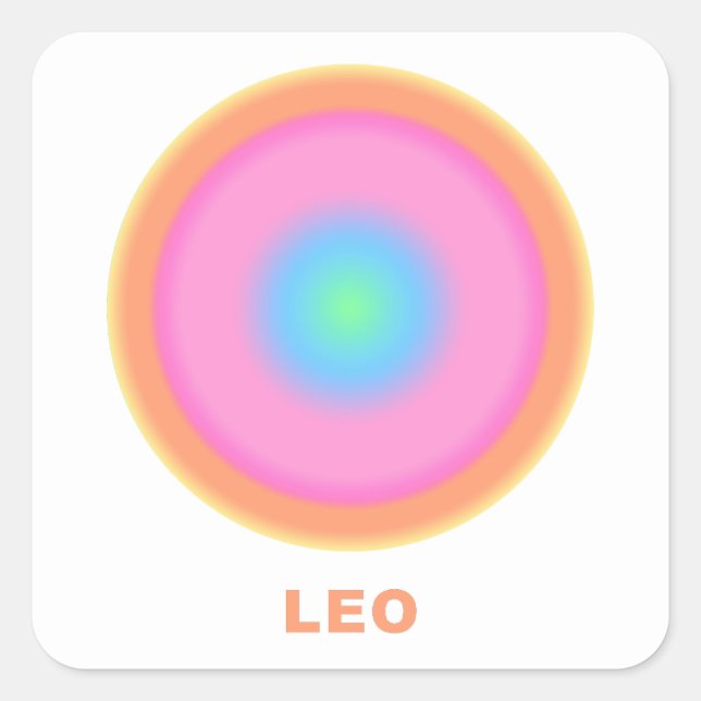 Leo Zodiac Sign Stylish Gradient Quadratischer Aufkleber (Vorderseite)